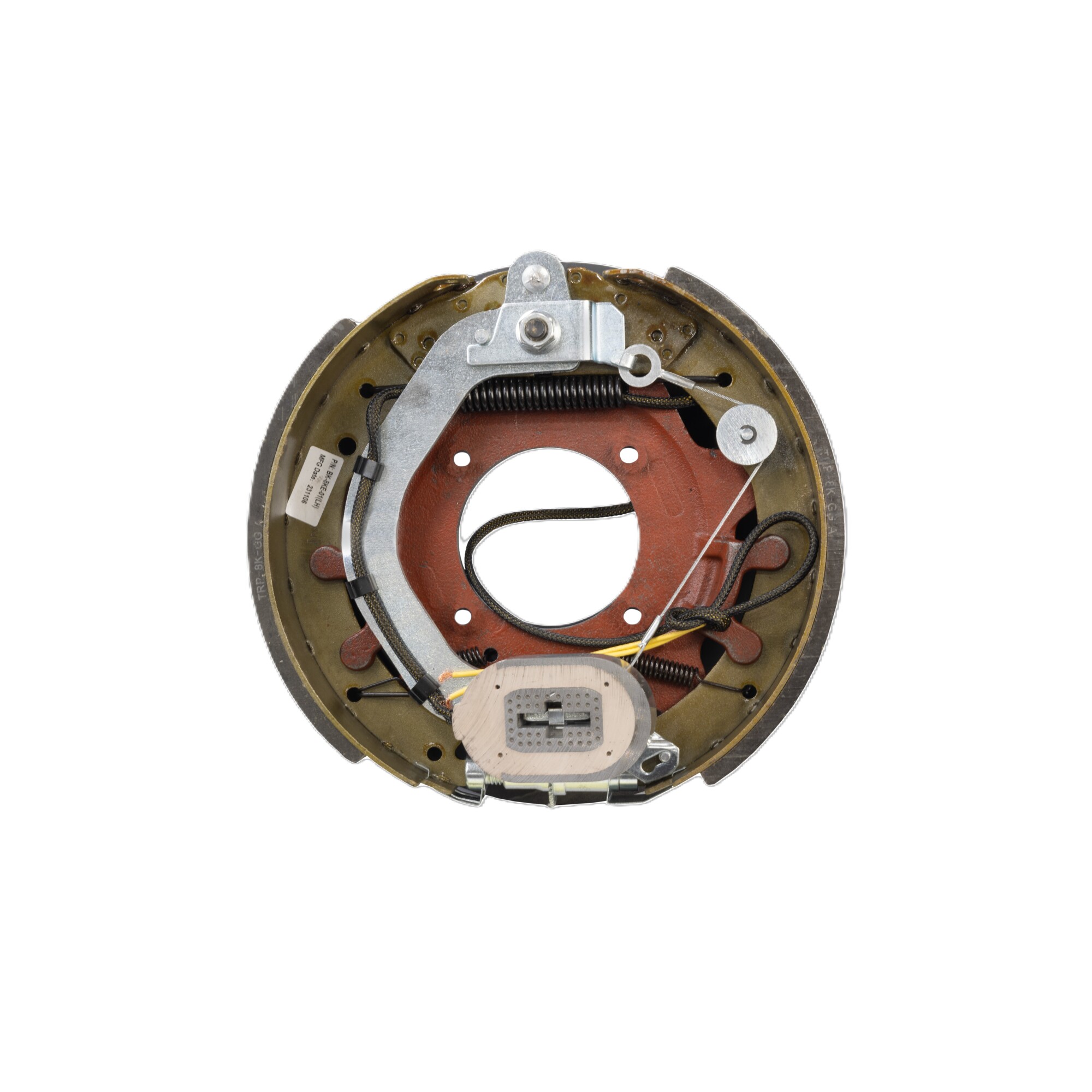 TruRyde, 8K Elect Brake, 4 hole mount, LH, 12.25x3.375 Drum Size 12.25 in, Brake Assembly Left, Fits Axle Capacity 8000 lb, Model# PP-BKK-21